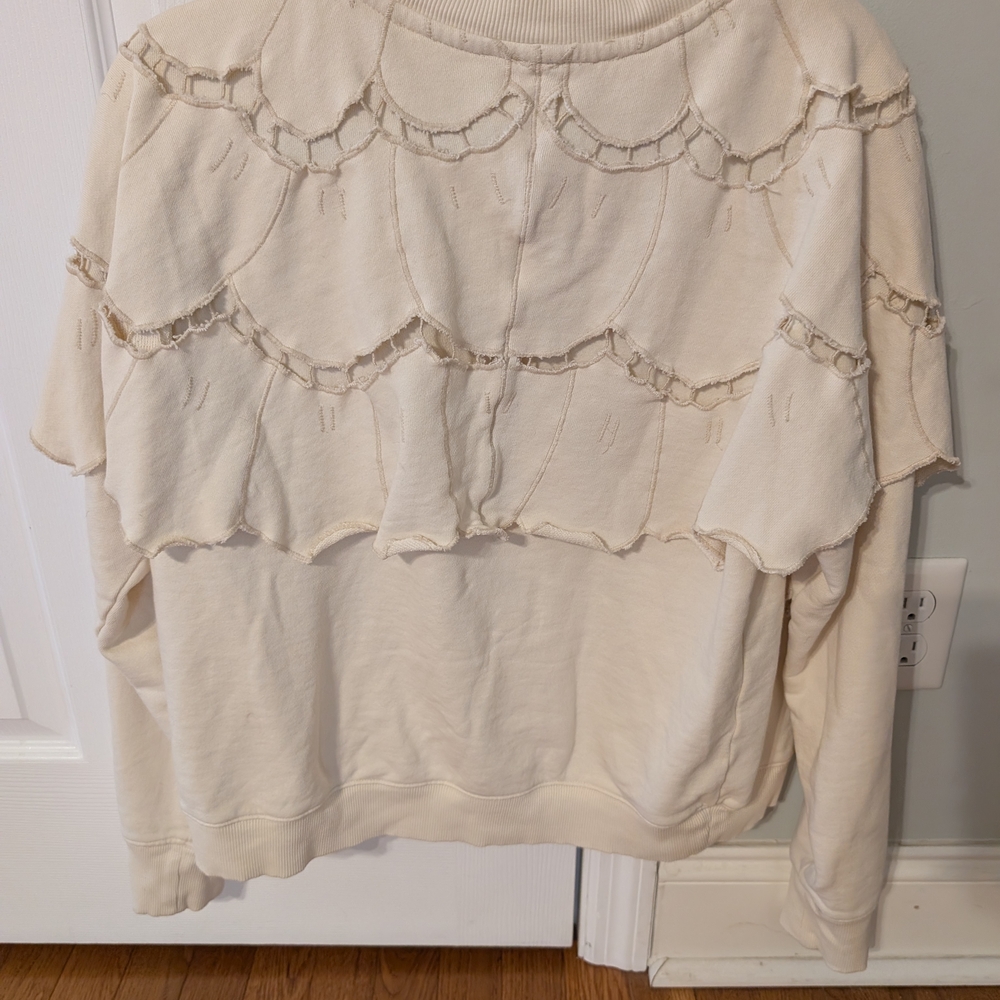 Cream Ruffled Cardigan - Picture 3 of 3
